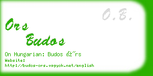 ors budos business card